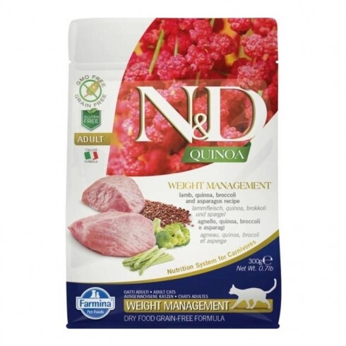 N&D Cat Quinoa Weight Management bárány 300g