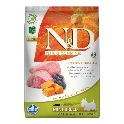 N&D Pumpkin Dog vaddisznó, sütőtök&alma adult mini 7kg
