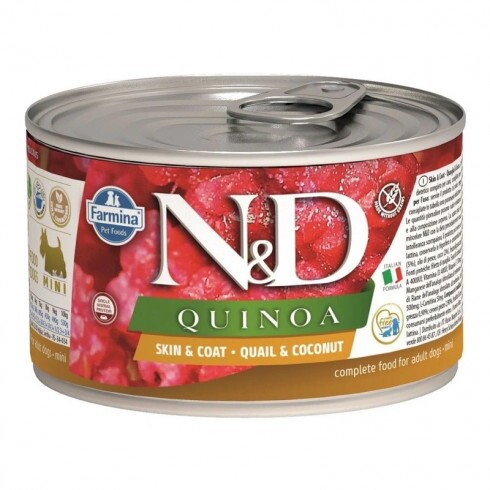 N&D Quinoa Dog konzerv fürj & kókusz adult mini 140g