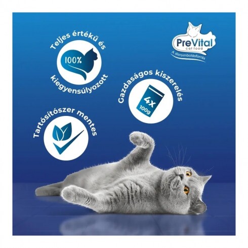 Prevital Alutasakos Macskaeledel Csirke-Lazac 4x100g Multipack