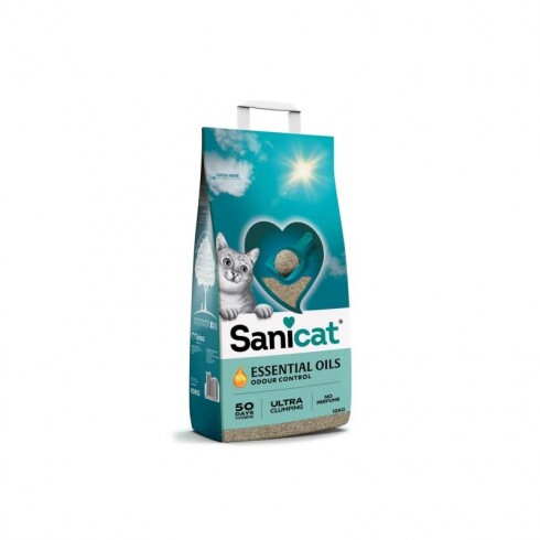 Sanicat macskaalom ESSENTIAL OILS Unscentented white - illatmentes 10kg (kb. 12l)