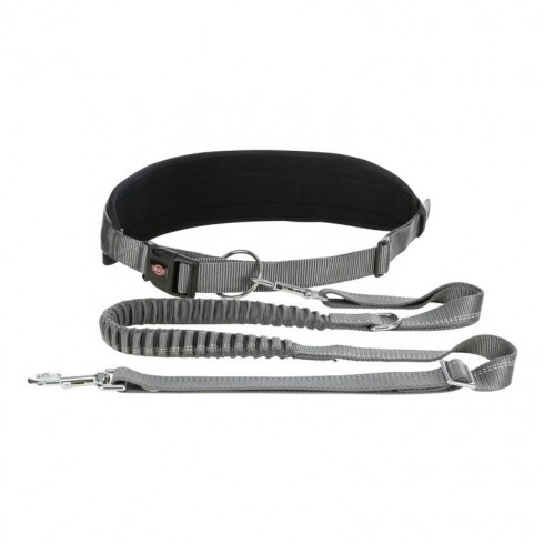 Trixie derékra rögzíthető póráz futáshoz 75-120cm/9 cm, 1,2-1,5m/25mm szürke