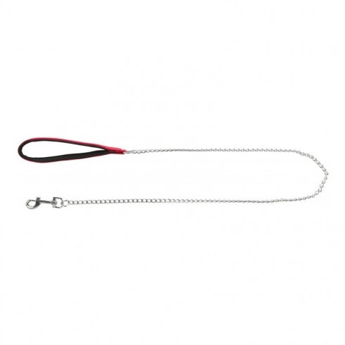 Trixie láncos póráz nylon fogóval 1,1m/2mm piros