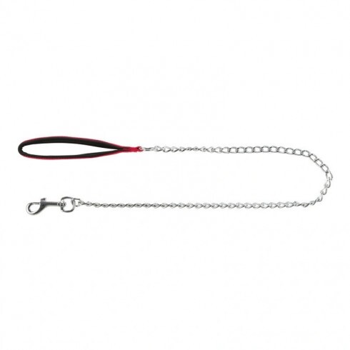 Trixie láncos póráz nylon fogóval 1m/3mm piros