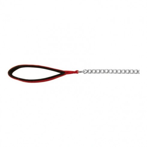 Trixie láncos póráz nylon fogóval 1m/4mm piros