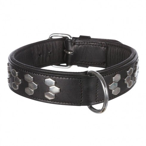 Trixie Nyakörv Active bőr csavarokkal XL 65-75cm/40mm fekete