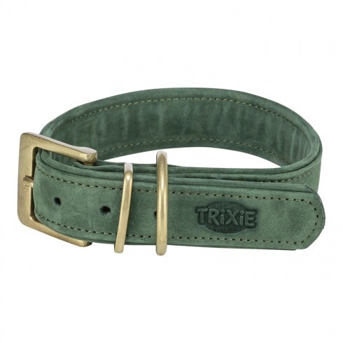 Trixie Nyakörv Pure bőr, XS–S: 27–34 cm / 25 mm, zsályazöld