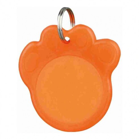 Trixie Cimtartó nyakörvre Tappancsos 3,5cm narancs