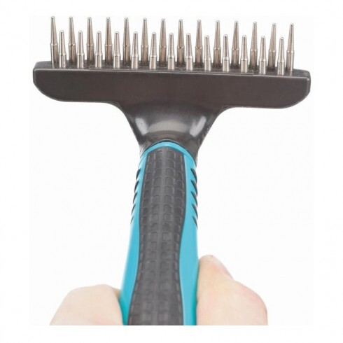 Trixie Fésű Fém Gereblye Dupla Soros 10x15cm Hosszú Szőrre