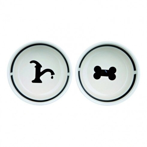 Trixie kerámia tál szett 2x0,25l/13cm fehér/fekete