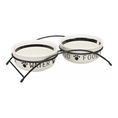 Trixie kerámia tál szett 2x0,6l/15cm fehér/fekete