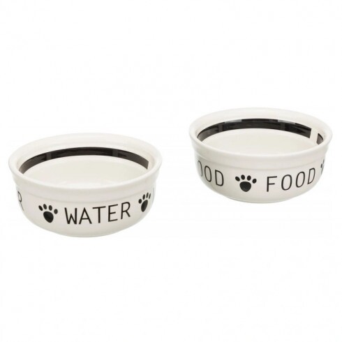 Trixie kerámia tál szett 2x0,6l/15cm fehér/fekete