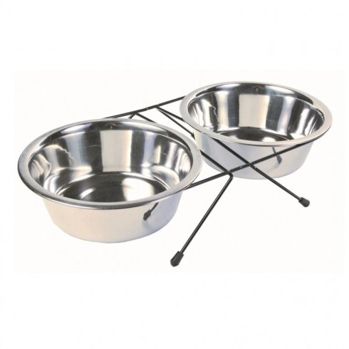 Trixie tál szett fém állványon 2x1,8l/20cm