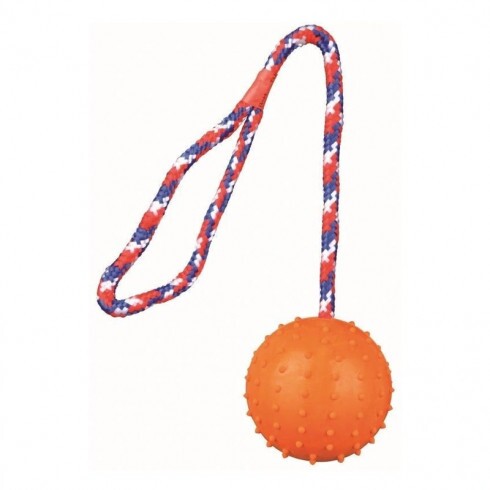 Trixie Játék Tömör Gumi Labda Kötéllel