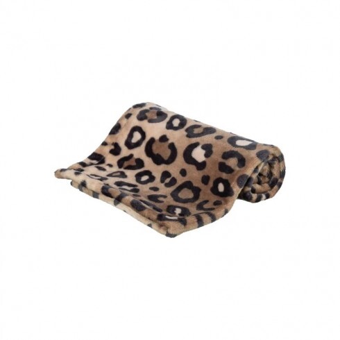 .Pléd Leo plüss, 70 × 50 cm, barna