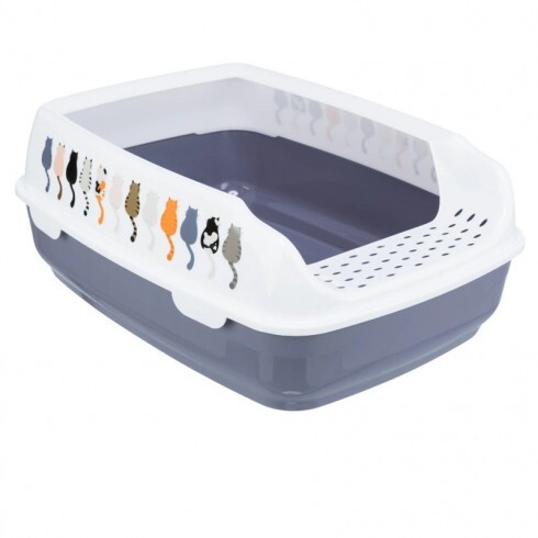 Macska WC Delio Peremmel, 38 × 20 × 50 cm Macskamintás, Szürke/Fehér