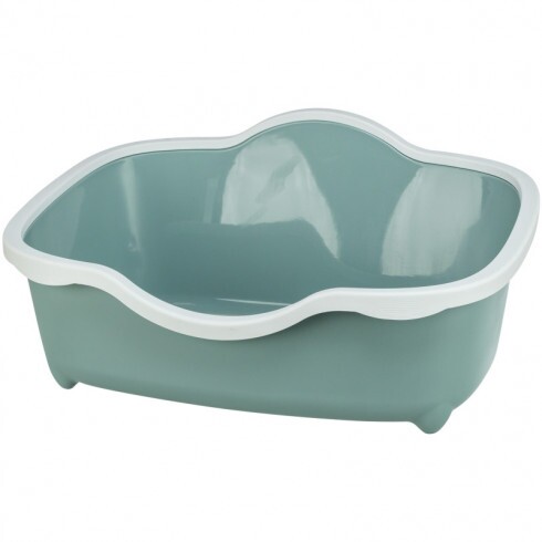 Macska Wc Davio peremmel 56x26x39cm zöld/fehér