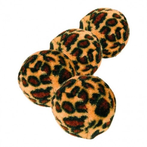 Trixie Játék Macska Labda Plüss, 4cm, 4db