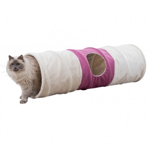 Trixie Alagút Macskának XXL Plüss 35x115cm Bézs/Fuchsia