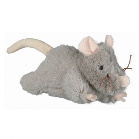 Trixie Játék Macskának Plüss Egér Hanggal, szürke, 15cm