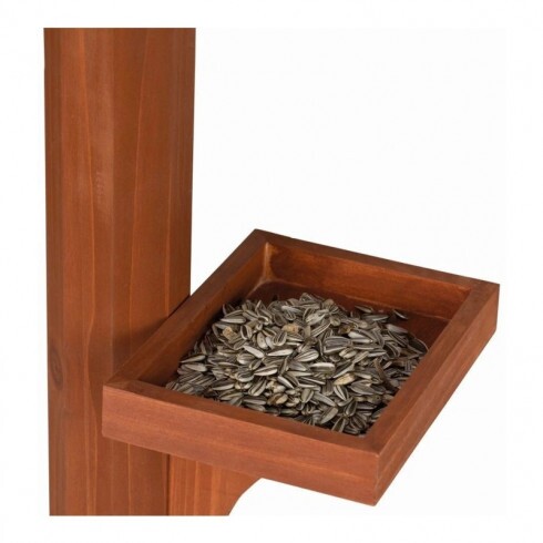 Trixie Kültéri Madáretető Fából álló 55x27x53cm/1,40m, Barna