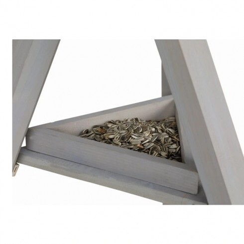 Trixie Kültéri madáretető Fából álló 46x35x46cm/1,35m, Szürke/Fehér