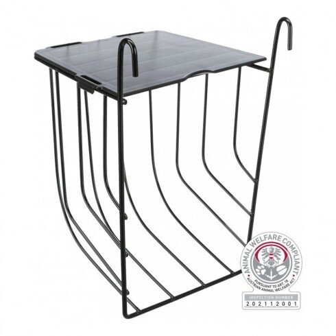 Trixie Eledeltartó Rágcsálónak Fedéllel, Fém, 13 × 18 × 12 cm, Fekete