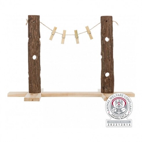 Trixie Gyümölcstartó Rágcsálónak Csipeszekkel, Fa 53x34x25cm