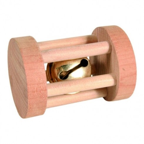 Trixie Játék Fából Henger Csengővel Rágcsálóknak 3,5×5cm
