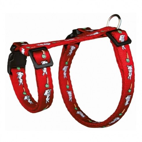 Trixie Hám Pórázzal Nylon, Nyulaknak 25–44cm / 10mm, 1,25m