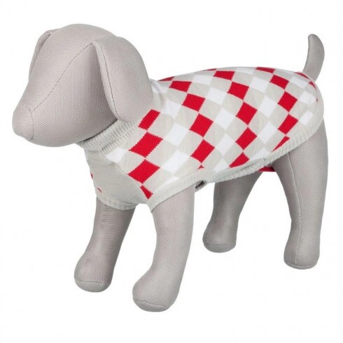 Trixie Kutya Pulóver Pollino Xxs 24cm Fehér/Szürke/Piros