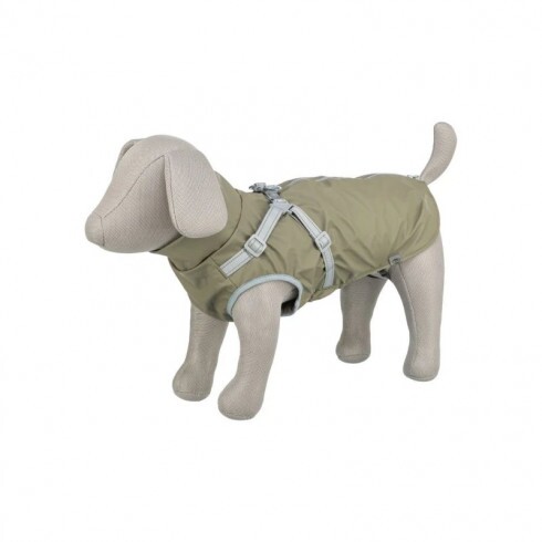 Trixie Esőkabát Ponti hámmal XXS 24cm, olivazöld