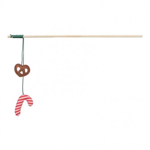 Karácsonyi pálca macskának cukorkákkal 48cm