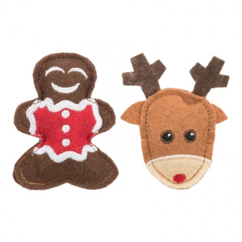 Trixie Xmas filc rénszarvas és mézeskalács ember 8cm 2db/csomag