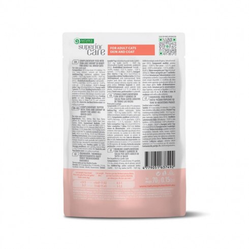 Natures Protection SC Alutasak Adult Cat tuna&shrimp skin&coat care topper 70g