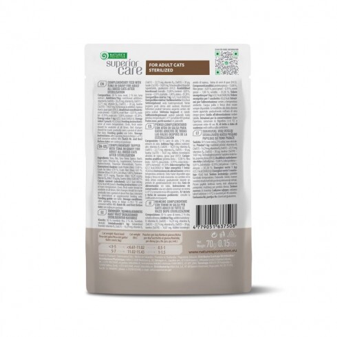 Natures Protection SC Alutasak Adult Cat with tuna for sterilised topper 70g