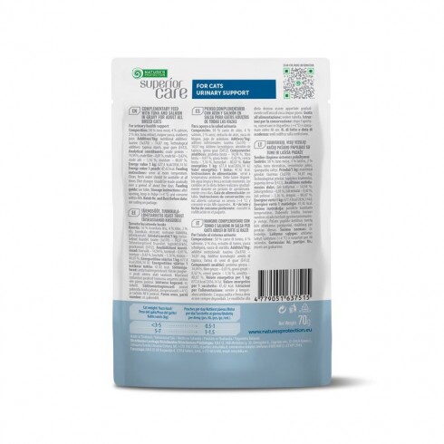 Natures Protection SC Alutasak Adult Cat tuna&salmon healthy urinary system topper 70g