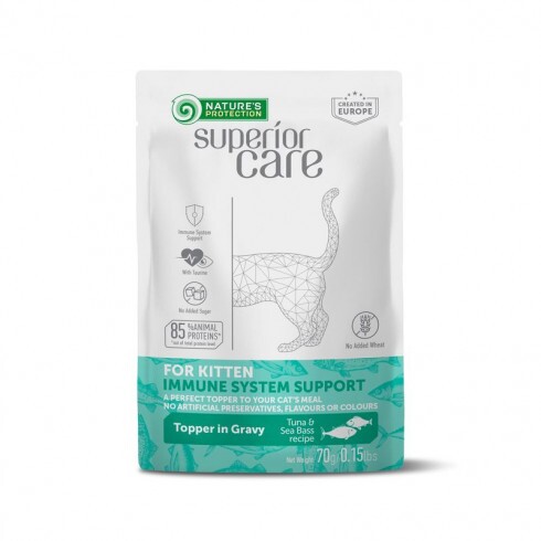 Natures Protection SC Alutasak Kitten tuna&sea bass immune system support topper 70g