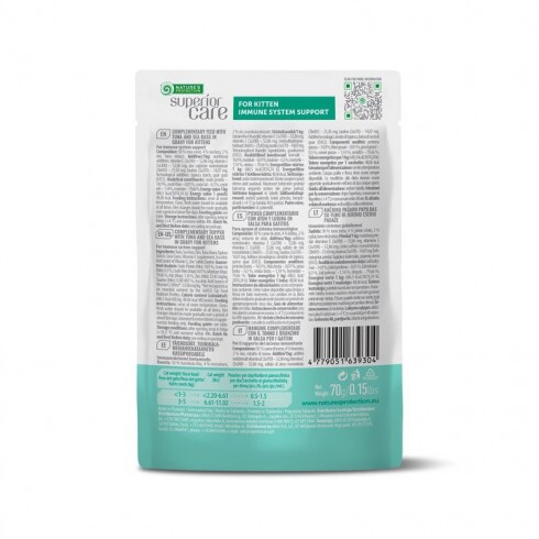 Natures Protection SC Alutasak Kitten tuna&sea bass immune system support topper 70g