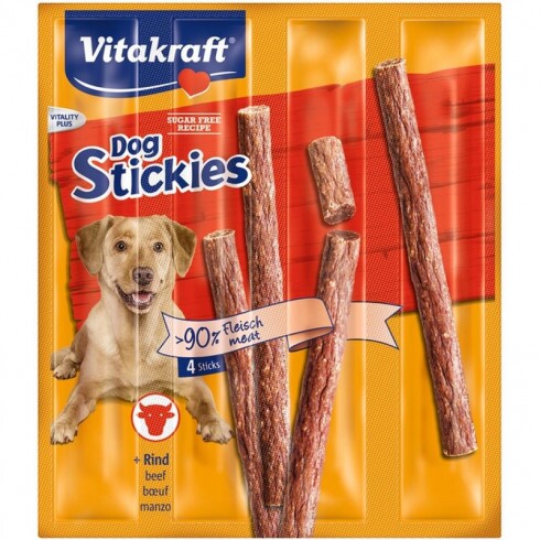 Vitakraft Dog Stickies Kutya Jutalomfalat Marhahússal 4x11g