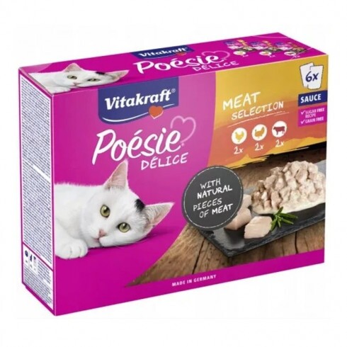 Vitakraft Poésie Delice alutasak Multipack macskaeledel hússal 6x85g