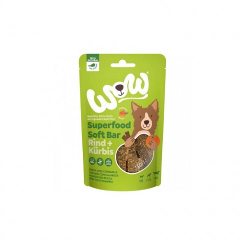 WOW Dog Superfood Soft Bar Snack jutalomfalat marha & sütőtök 150g