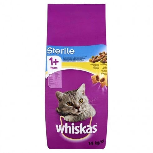 Whiskas Sterilie száraz macskaeledel csirkével 14kg