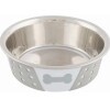 Trixie szilikonnal bevont fém tál 0,4l/14cm fehér/szürke TRX25255